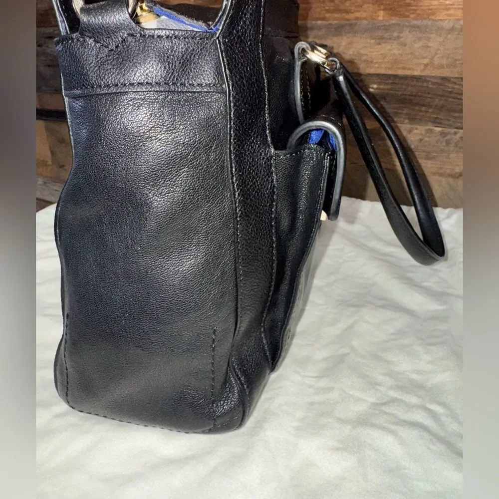 Cole Haan Zoe Black Leather Satchel Tote w/ Crossbody Strap NWOT